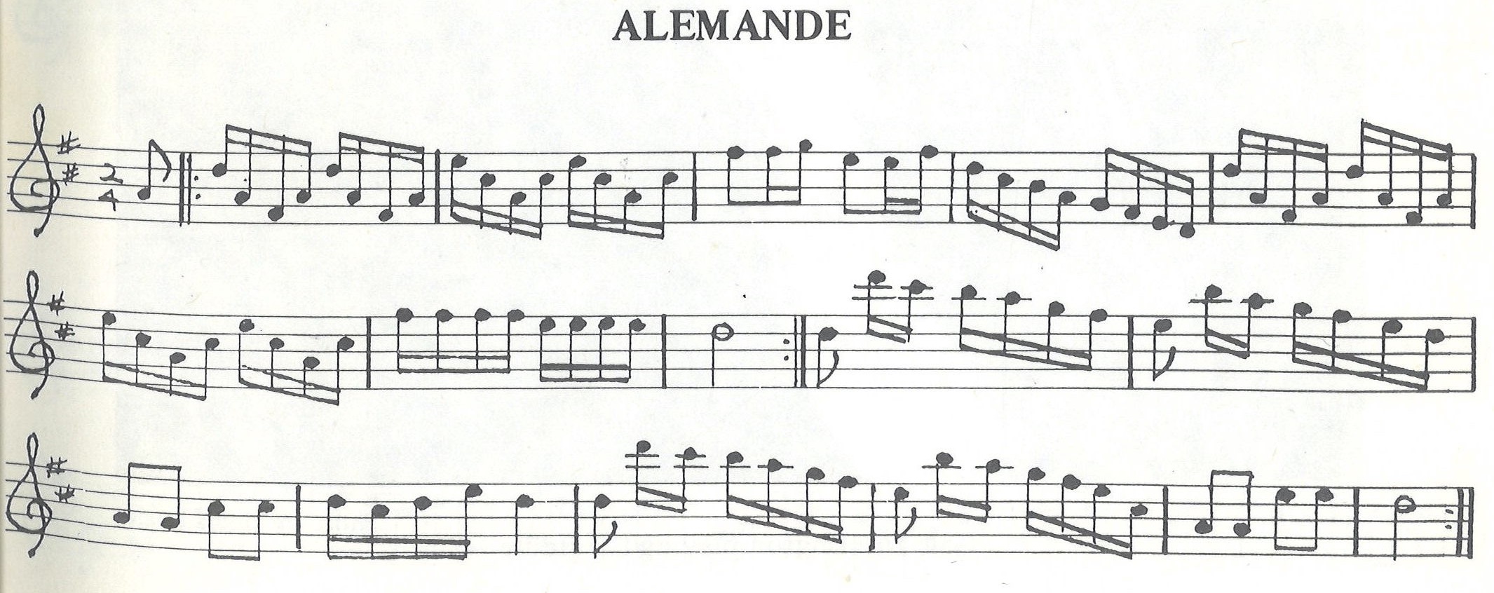 scanned sheet music for Alemande