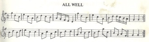 scanned sheet music for All Well