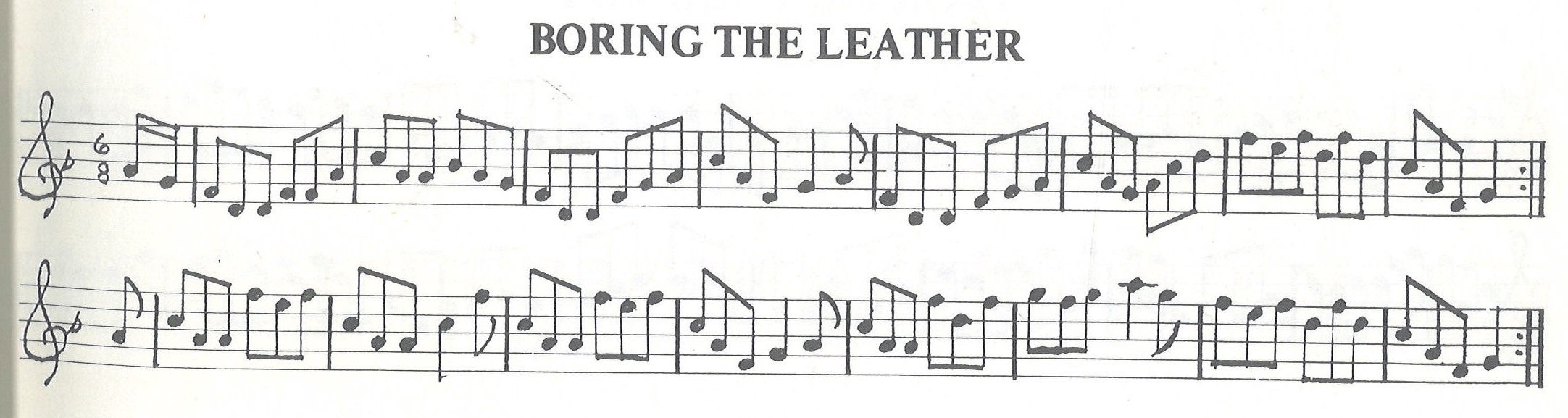 scanned sheet music for Boring The Leather