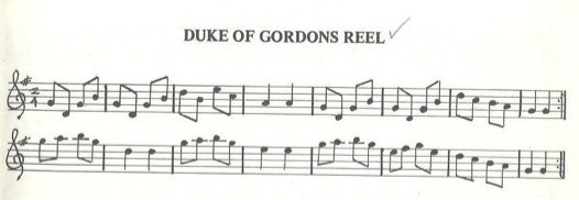 scanned sheet music for Duke Of Gordons Reel