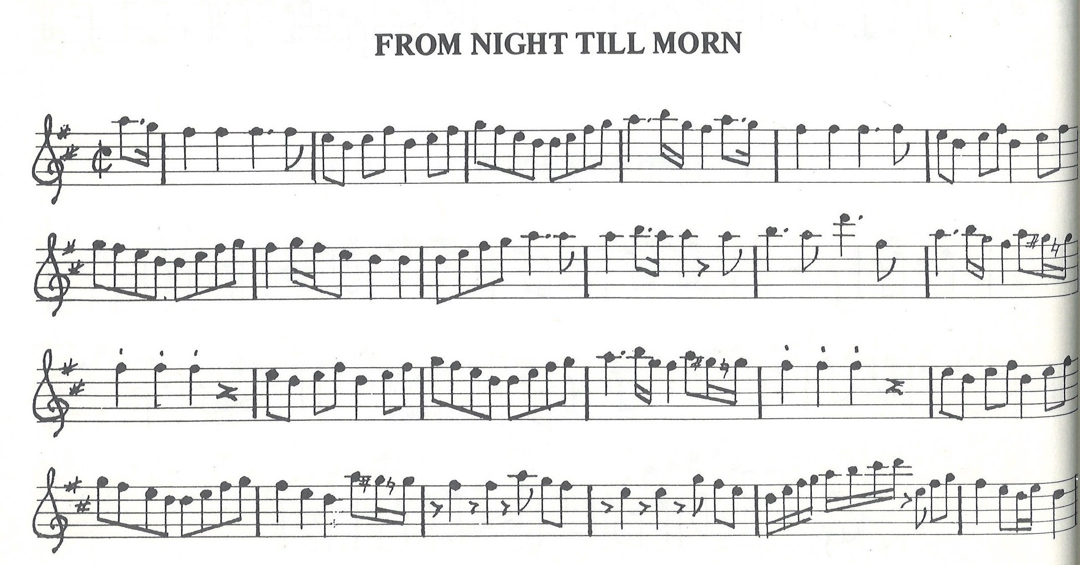 scanned sheet music for From Night Till Morn