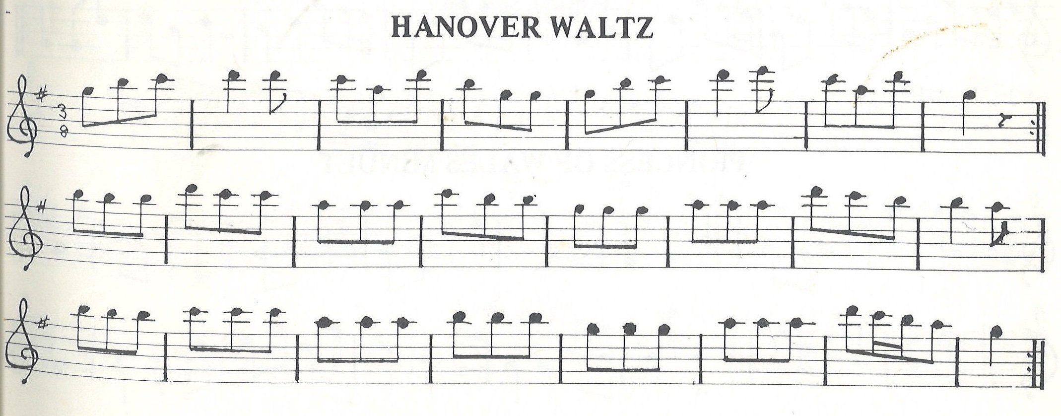 scanned sheet music for Hanover Waltz