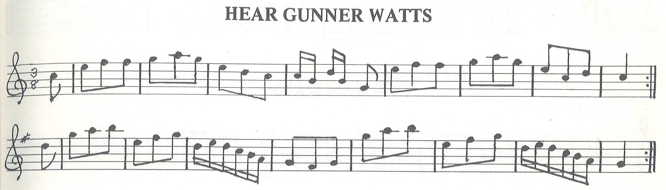 scanned sheet music for Hear Gunner Watts