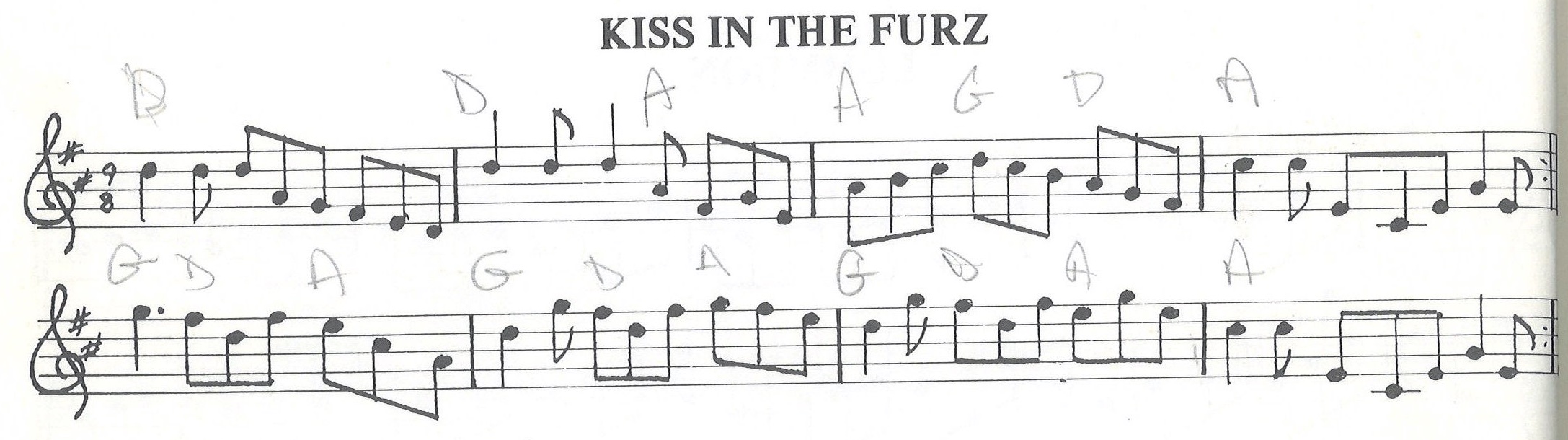 scanned sheet music for Kiss In The Furz
