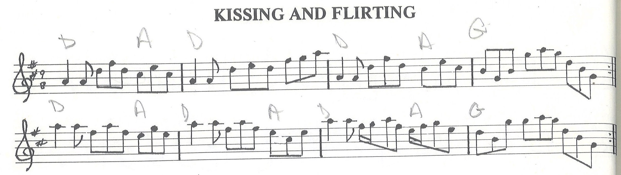 scanned sheet music for Kissing And Flirting