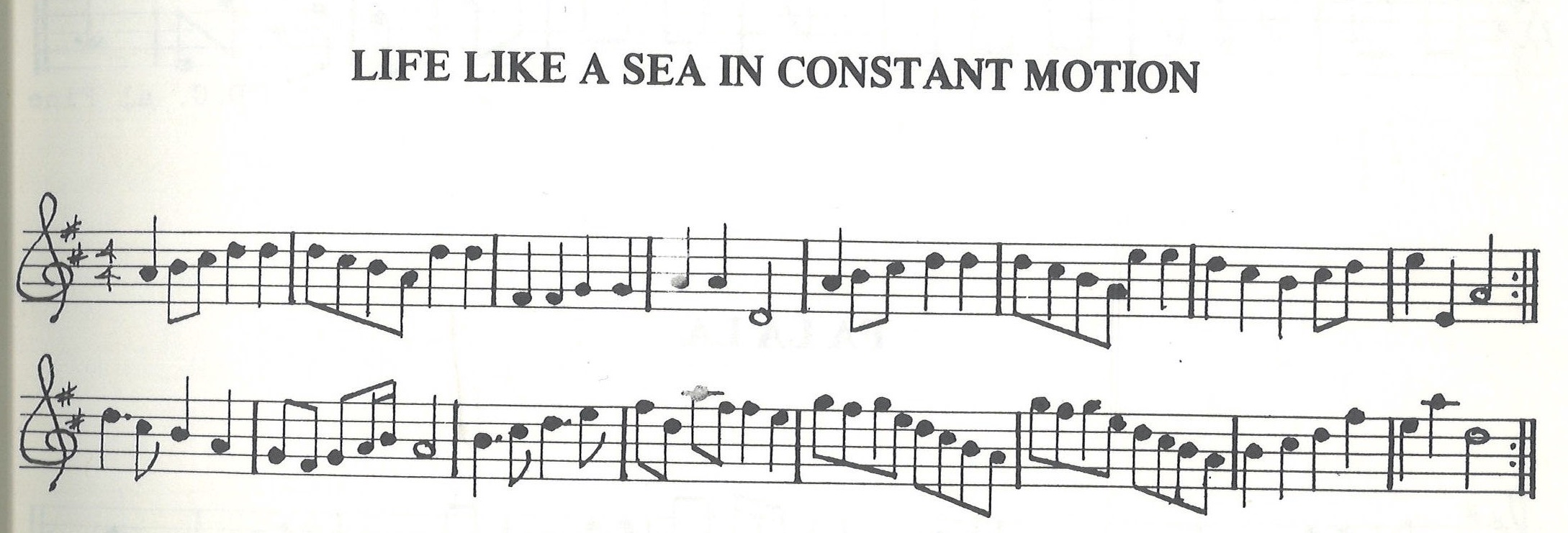 scanned sheet music for Life Like A Sea In Constant Motion