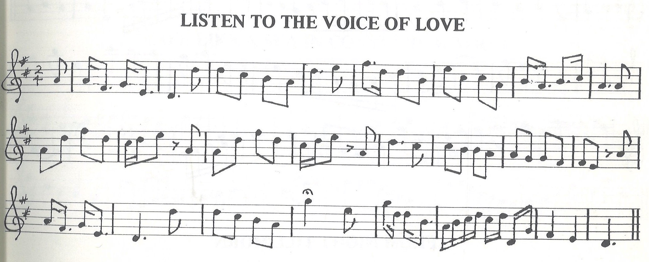 scanned sheet music for Listen To The Voice Of Love