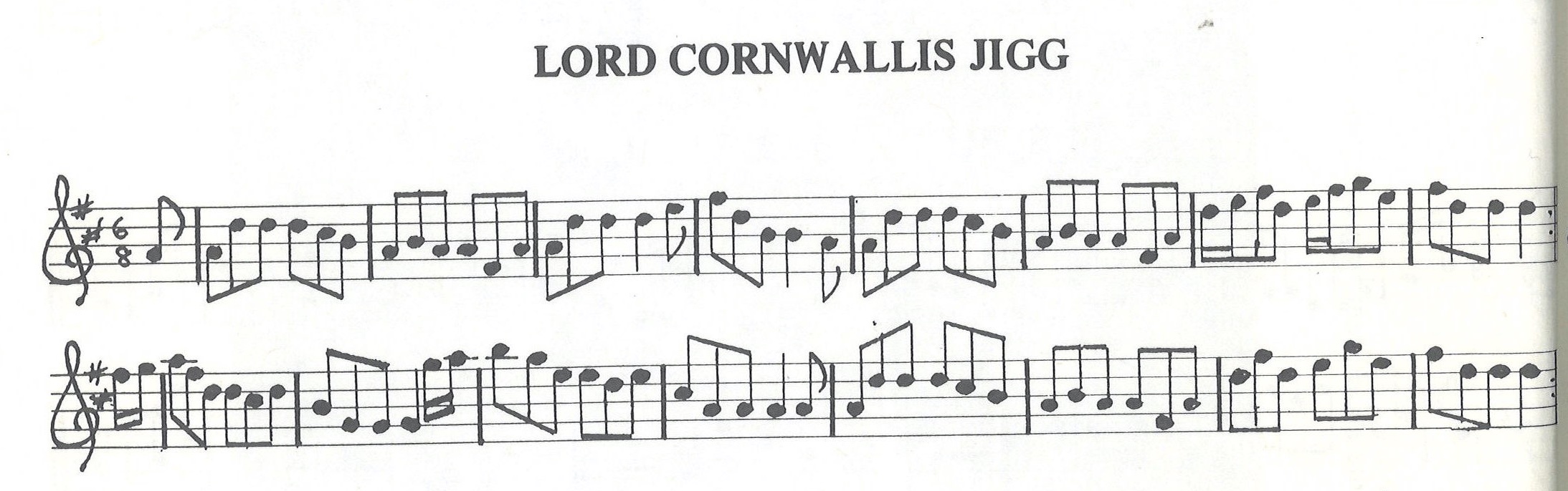 scanned sheet music for Lord Cornwallis Jigg