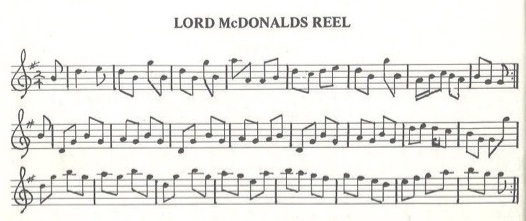 scanned sheet music for Lord McDonalds Reel