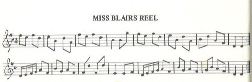scanned sheet music for Miss Blairs Reel