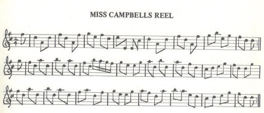 scanned sheet music for Miss Campbells Reel