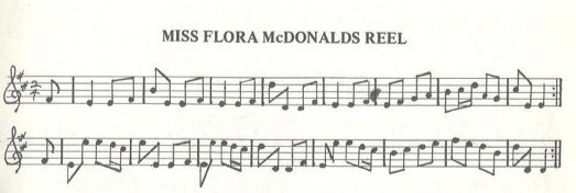 scanned sheet music for Miss Flora McDonalds Reel