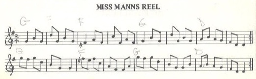 scanned sheet music for Miss Manns Reel