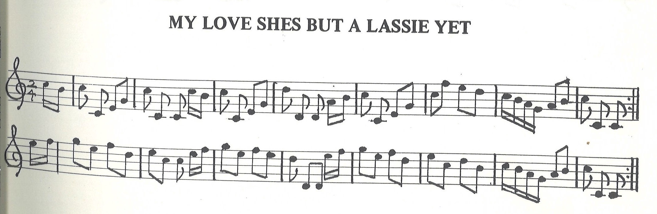 scanned sheet music for My Love Shes But A Lassie Yet