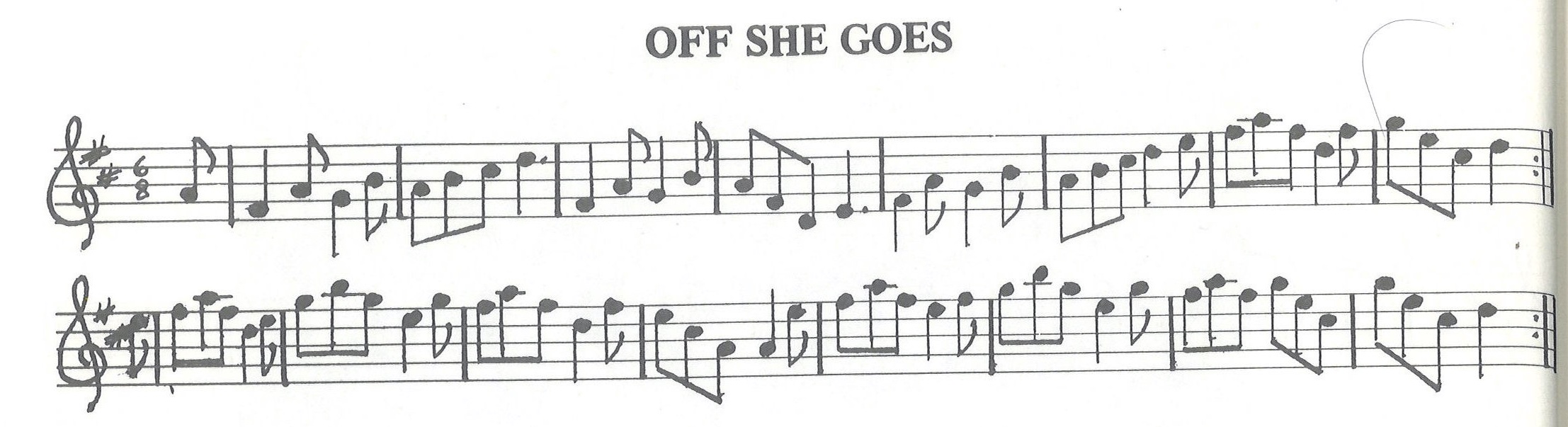 scanned sheet music for Off She Goes