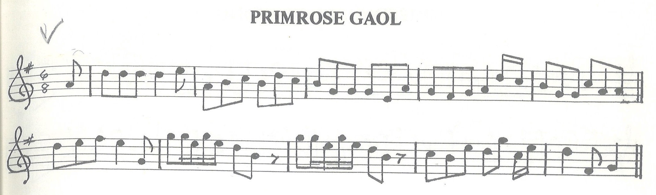 scanned sheet music for Primrose Gaol