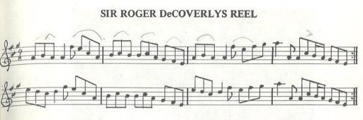scanned sheet music for Sir Roger DeCoverlys Reel