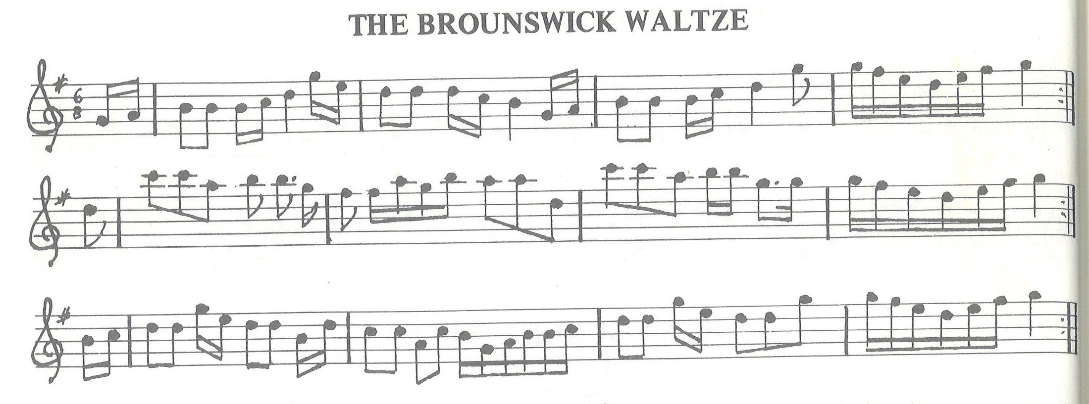 scanned sheet music for The Brounswick Waltze
