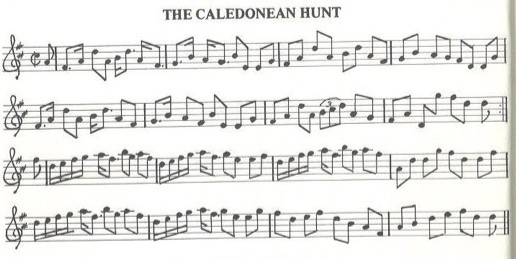 scanned sheet music for The Caledonean Hunt