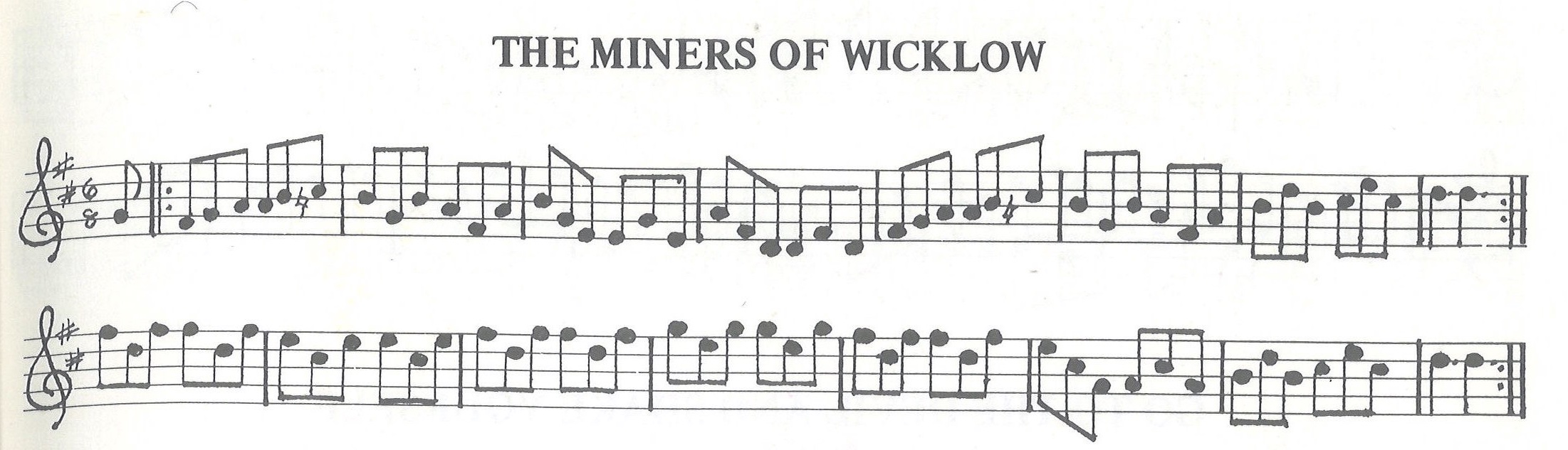 scanned sheet music for The Miners Of Wicklow
