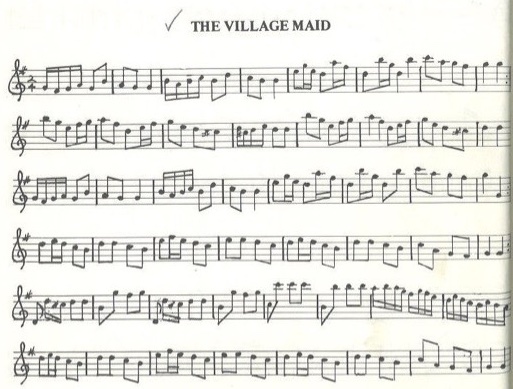 scanned sheet music for The Village Maid