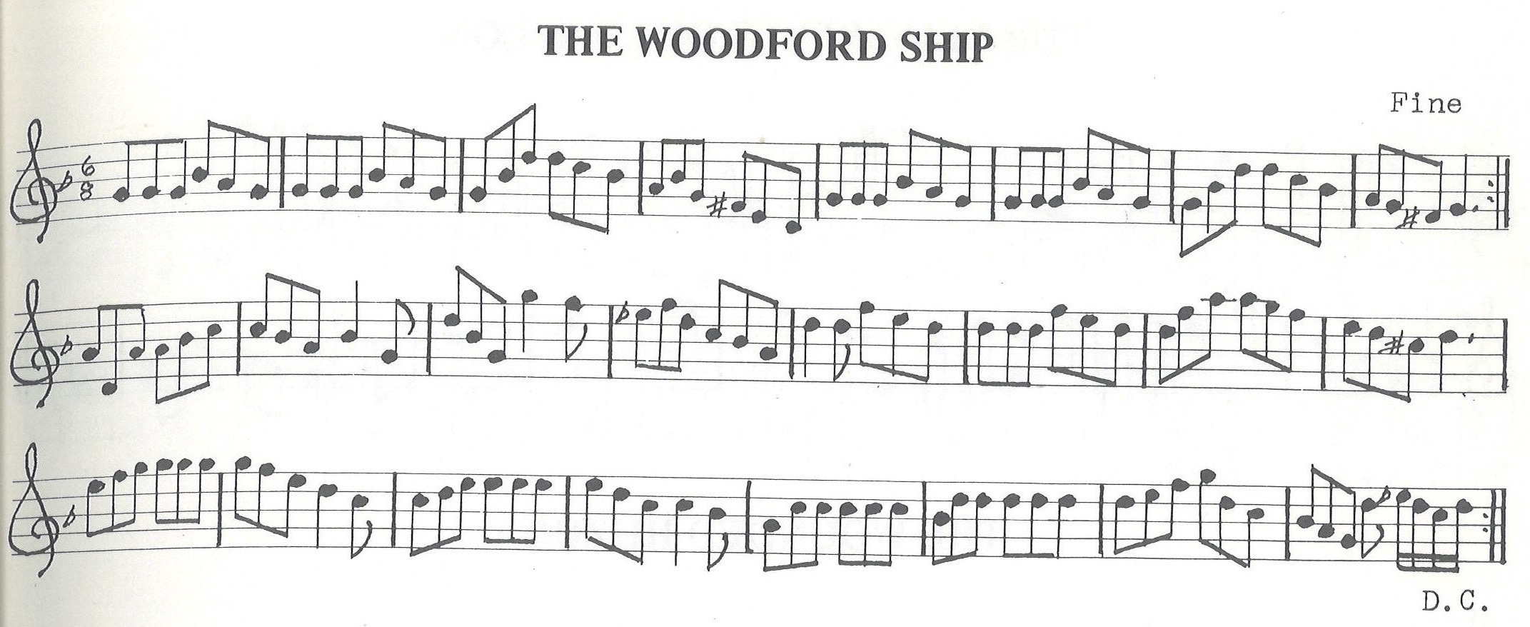 scanned sheet music for The Woodford Ship