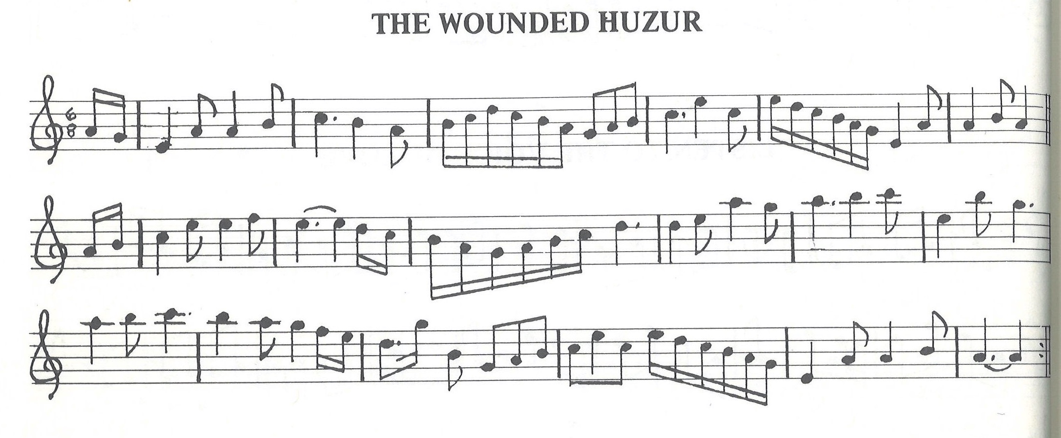 scanned sheet music for The Wounded Huzur