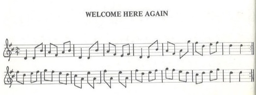 scanned sheet music for Welcome Here Again