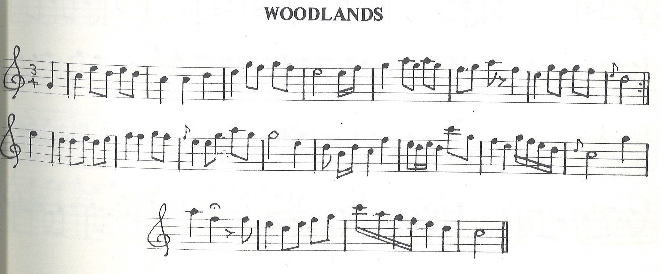 scanned sheet music for Woodlands